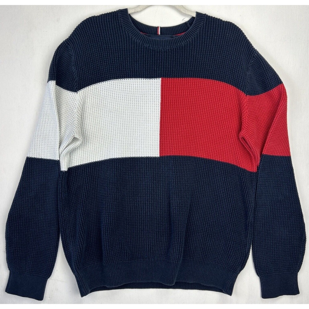 Tommy Hilfiger Mens Large‎ Blue Knit Sweater